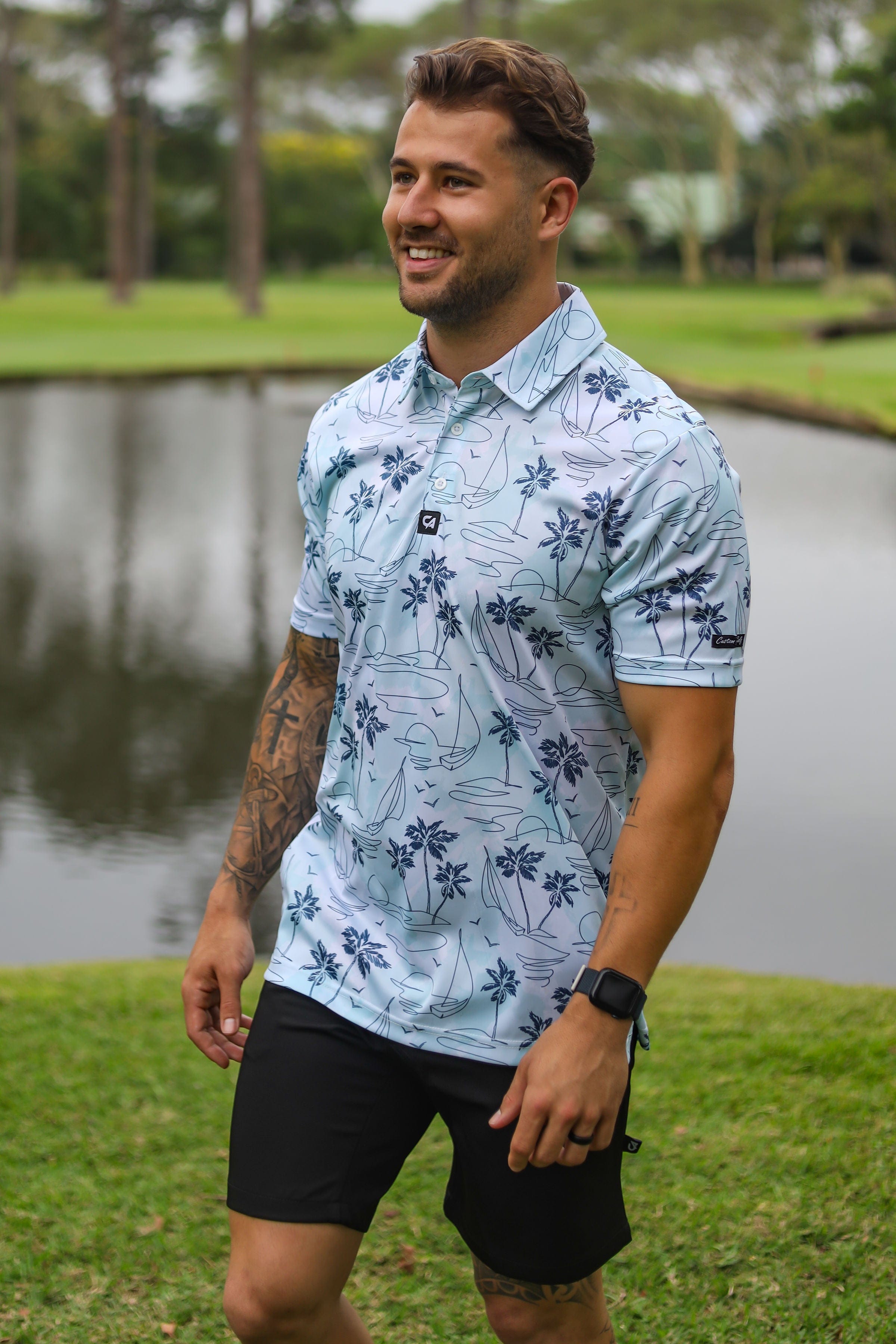 CA Funky Golf Shirt | Island Lines