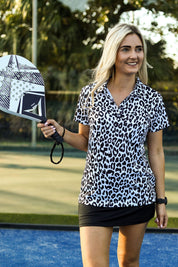 CA Ladies V-Neck Padel Shirt | Cheetah Chic