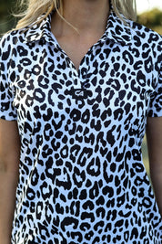 CA Ladies V-Neck Padel Shirt | Cheetah Chic
