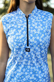 CA Ladies Sleeveless Zipper Padel Shirt | Daisy Drive