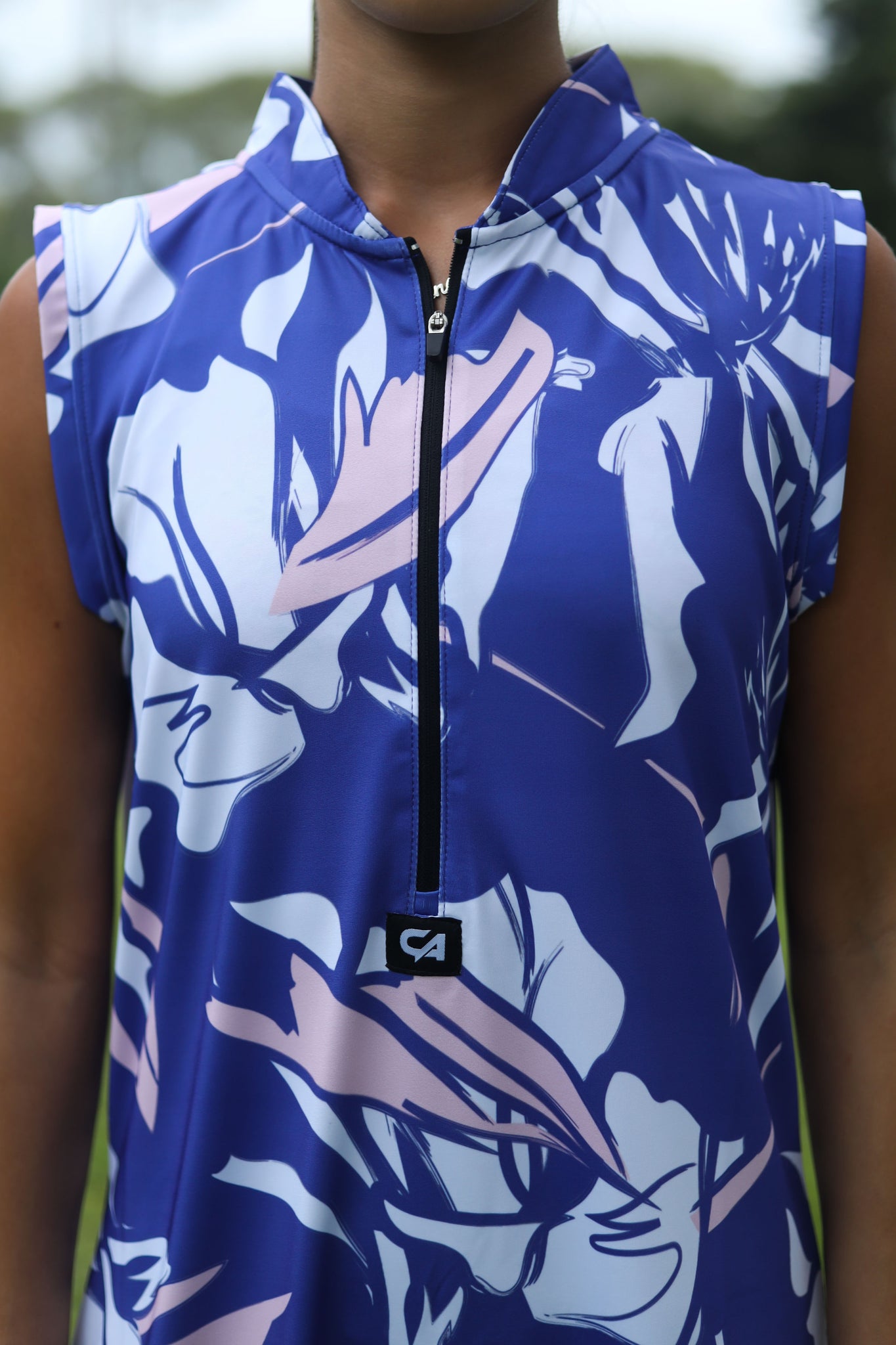 CA Funky Golf Dress | Blue & Beige Floral