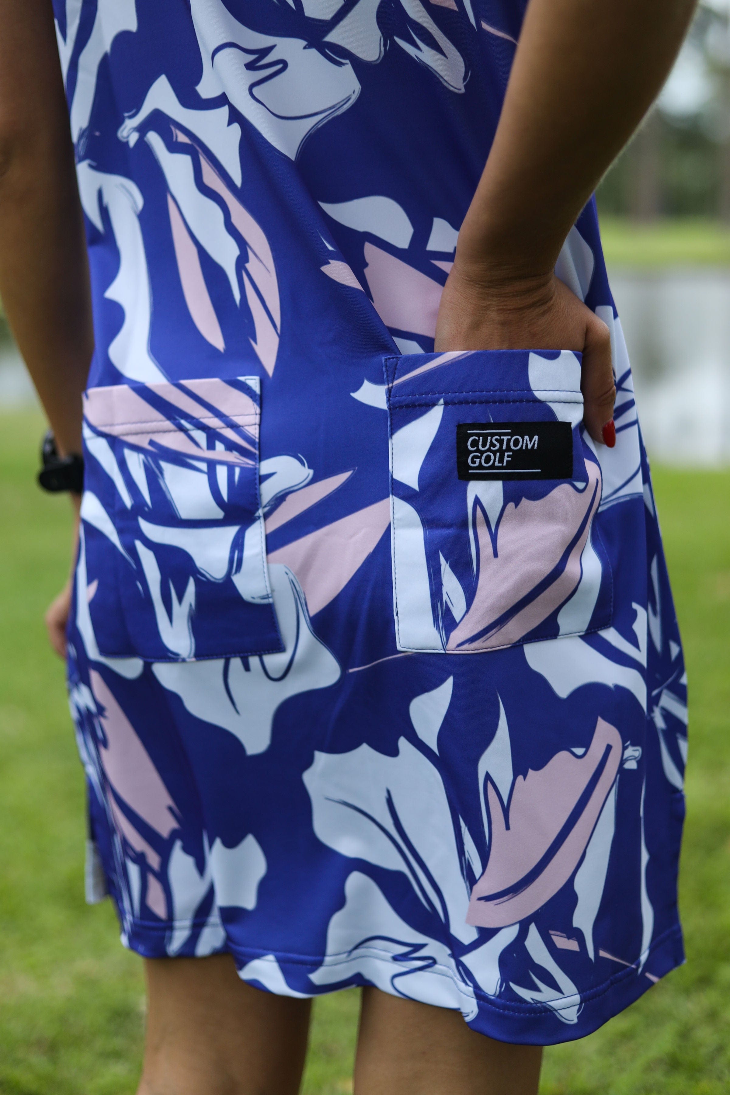 CA Funky Golf Dress | Blue & Beige Floral
