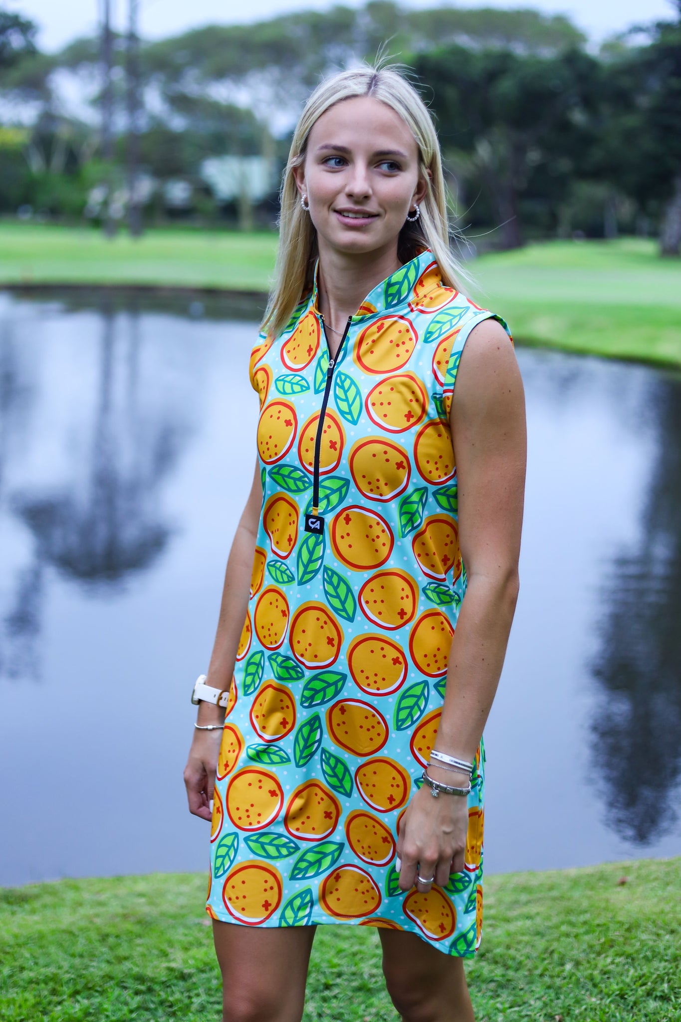CA Funky Golf Dress | Turquoise Oranges