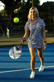 CA Ladies V-Neck Padel Shirt | Cheetah Chic