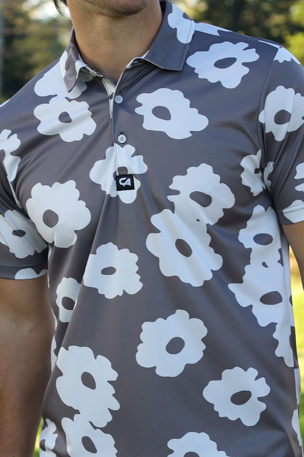 CA Funky Golf Shirt | Taupe Bloom