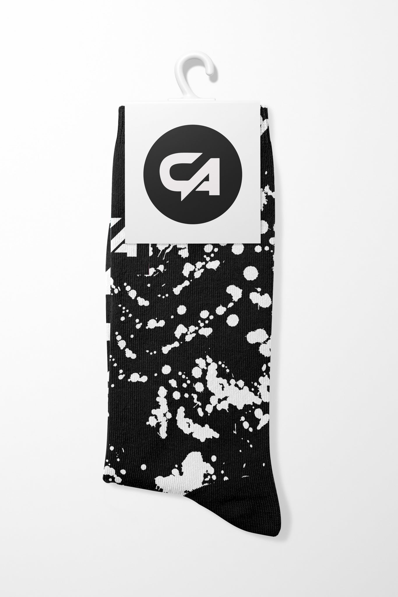 CA Funky Socks | Black & White Paint Splatter
