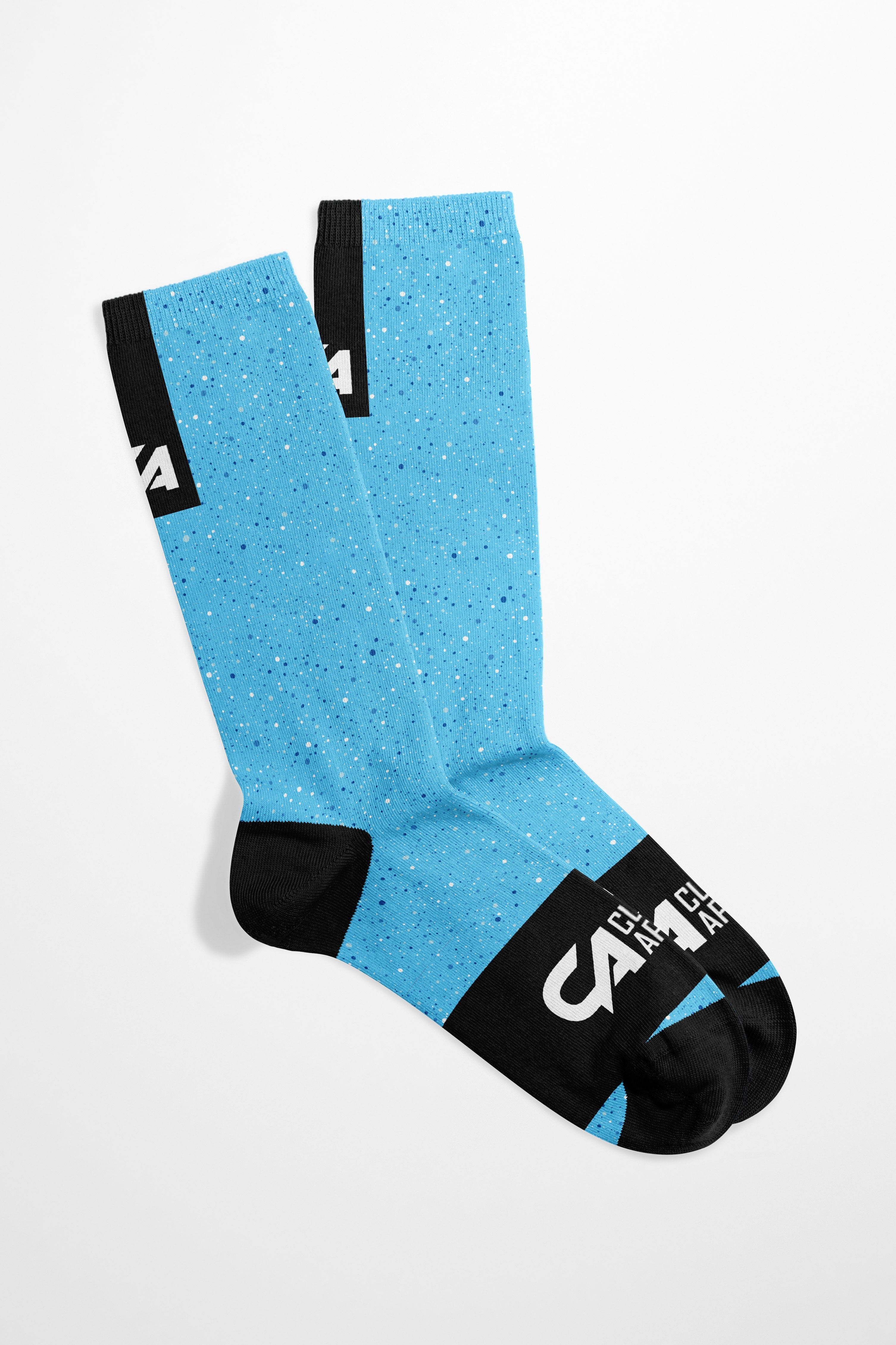 CA Funky Socks | Blue Paint Splatter