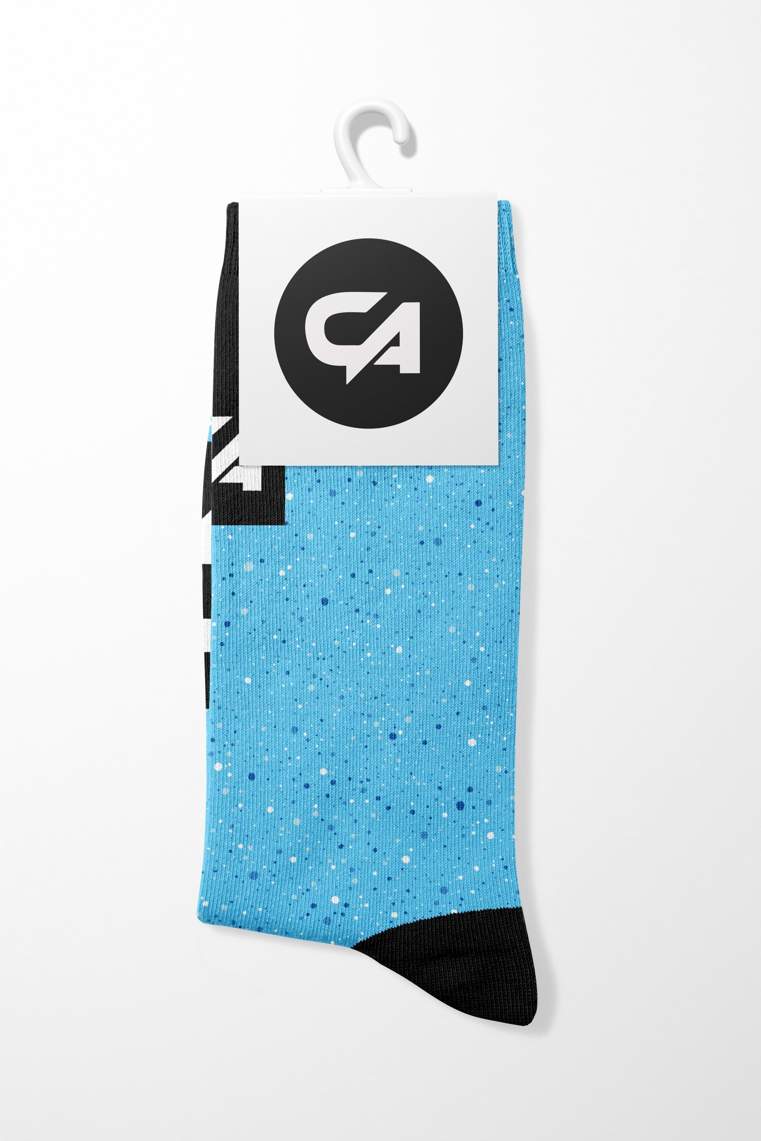 CA Funky Socks | Blue Paint Splatter