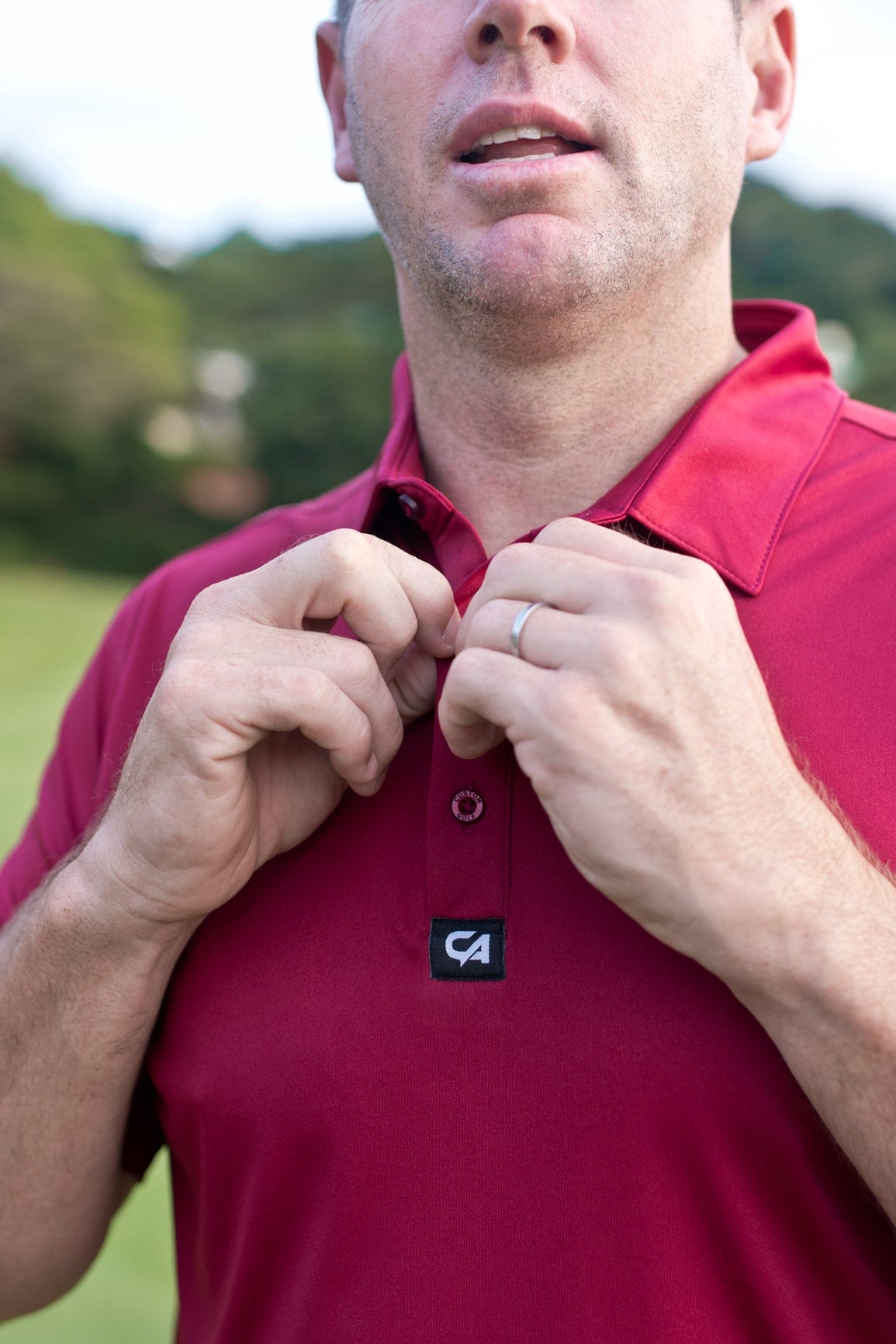 CA Iconic Golf Shirt | Burgundy
