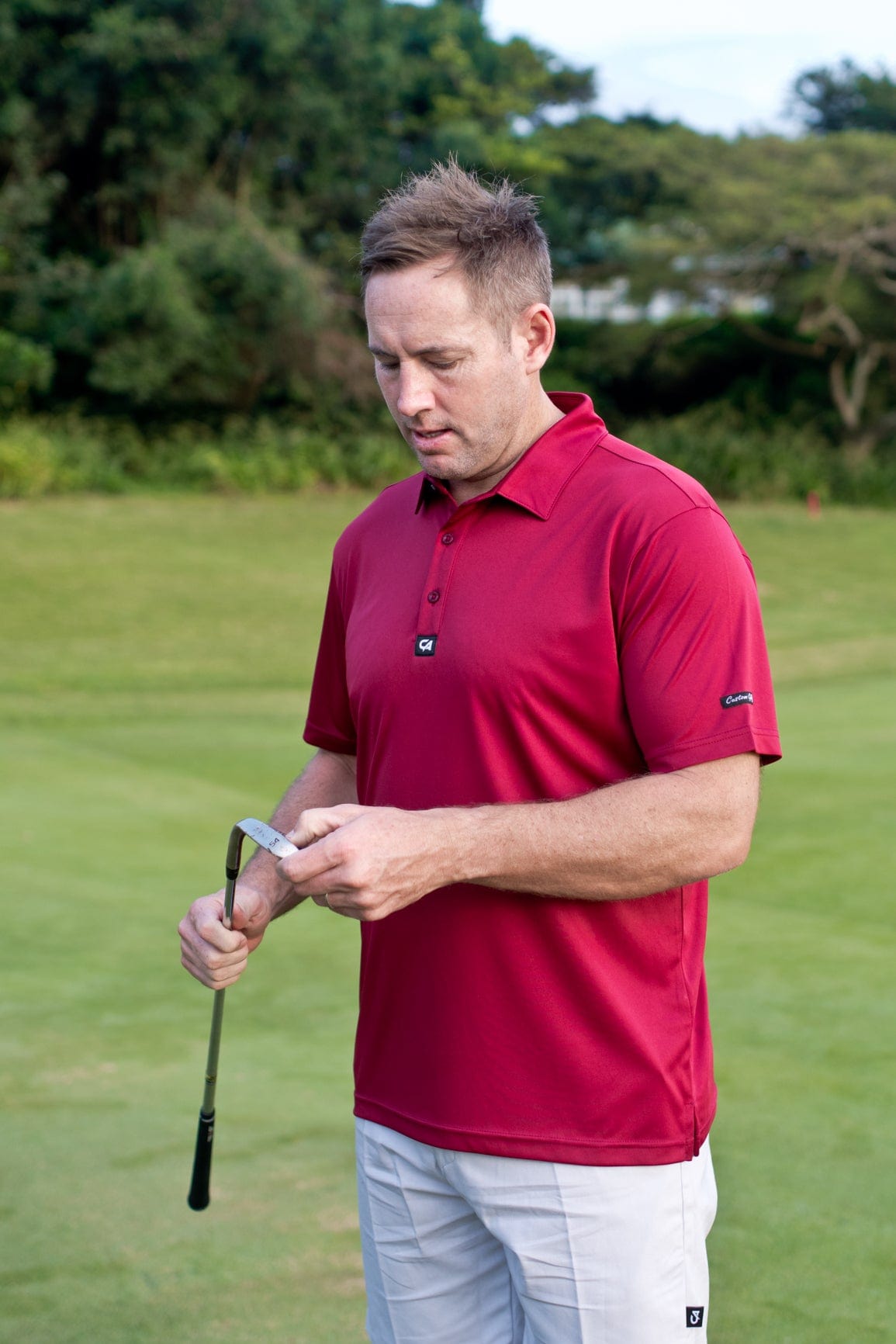 CA Iconic Golf Shirt | Burgundy