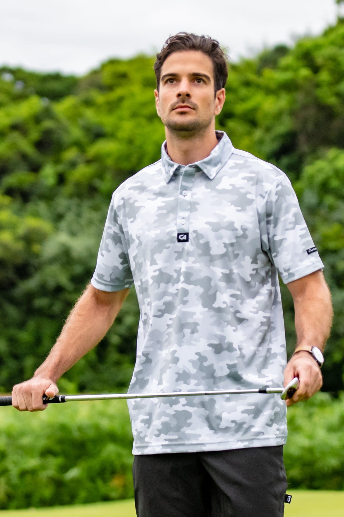 CA Funky Golf Shirt | White Camo