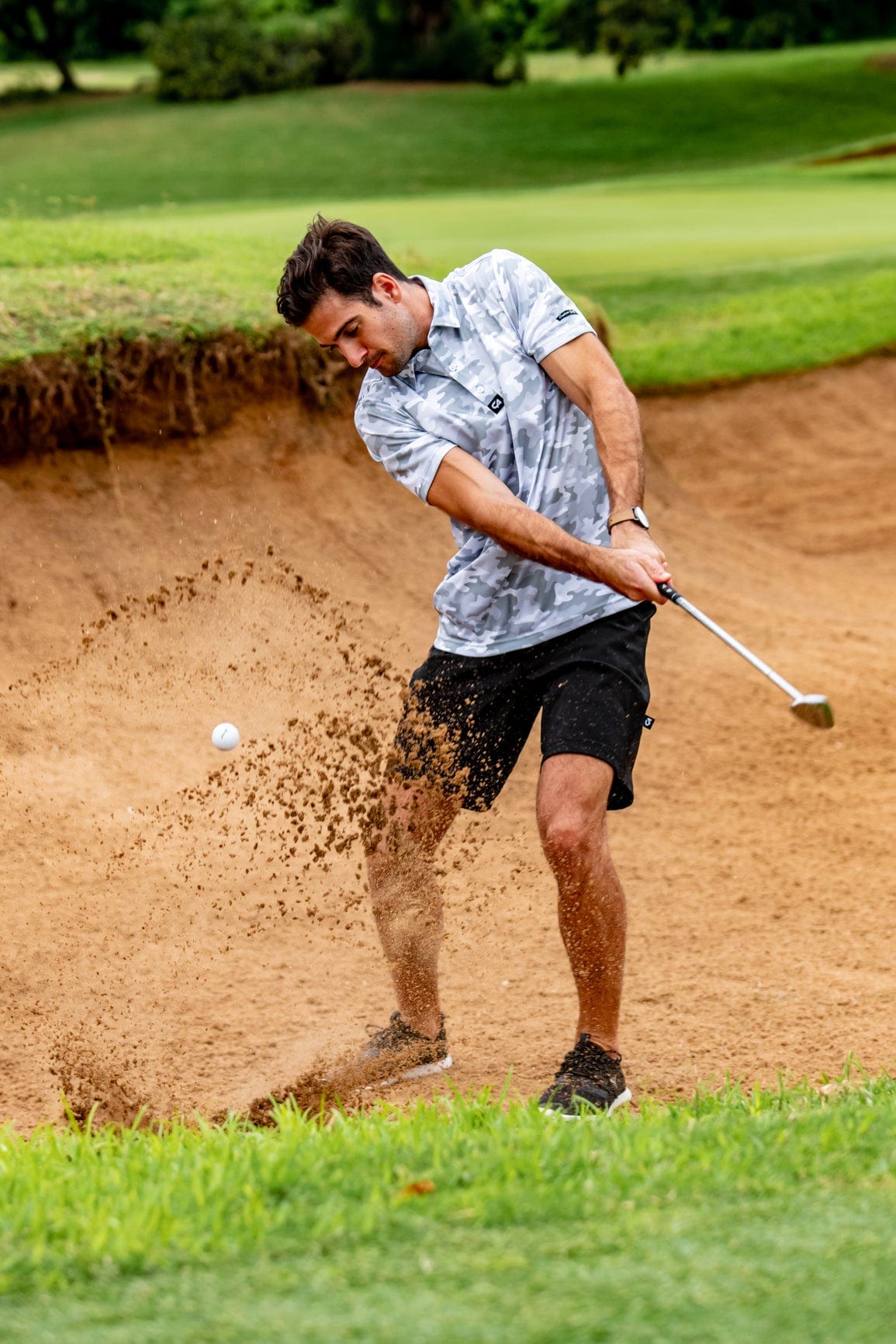 CA Funky Golf Shirt | White Camo