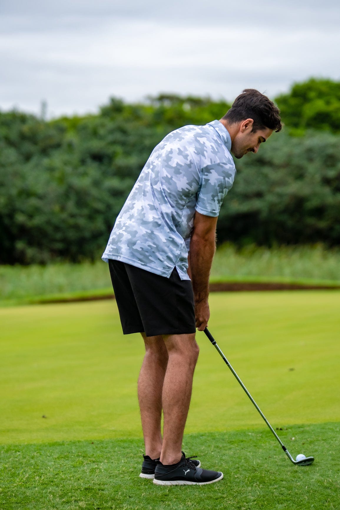 CA Funky Golf Shirt | White Camo