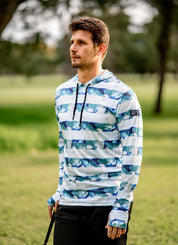 CA Light-Weight Golf Pullover Hoodie  | Striped Floral