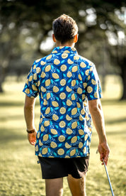 CA Funky Golf Shirt | Navy Lemon Zest