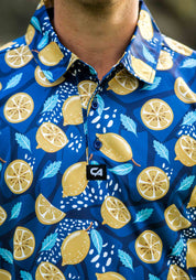 CA Funky Golf Shirt | Navy Lemon Zest