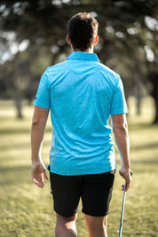 CA Funky Golf Shirt | Blue Paint Splatter