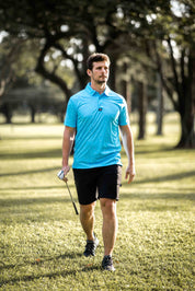CA Funky Golf Shirt | Blue Paint Splatter