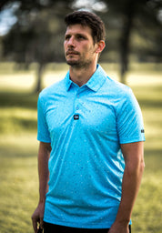 CA Funky Golf Shirt | Blue Paint Splatter