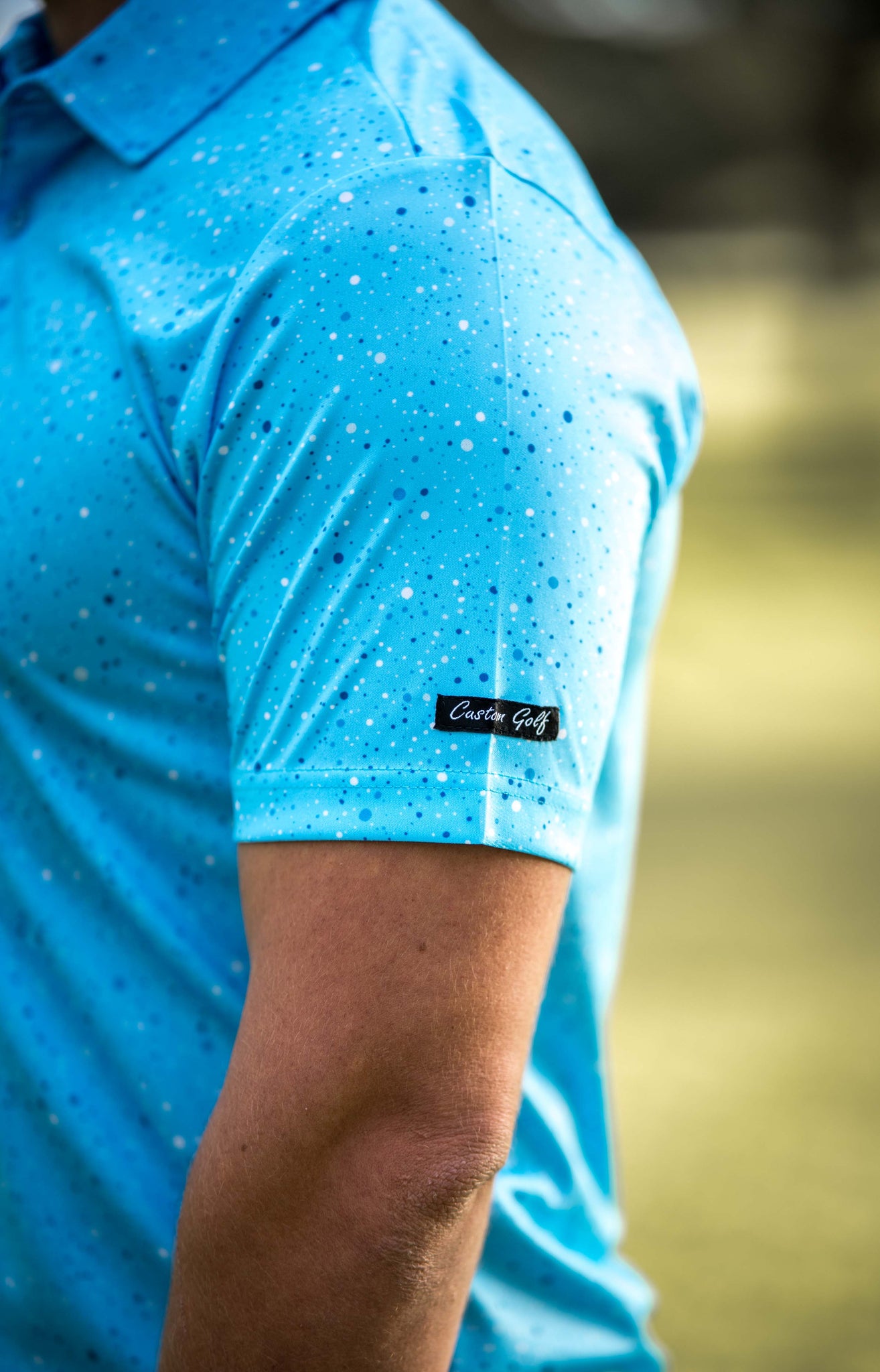 CA Funky Golf Shirt | Blue Paint Splatter