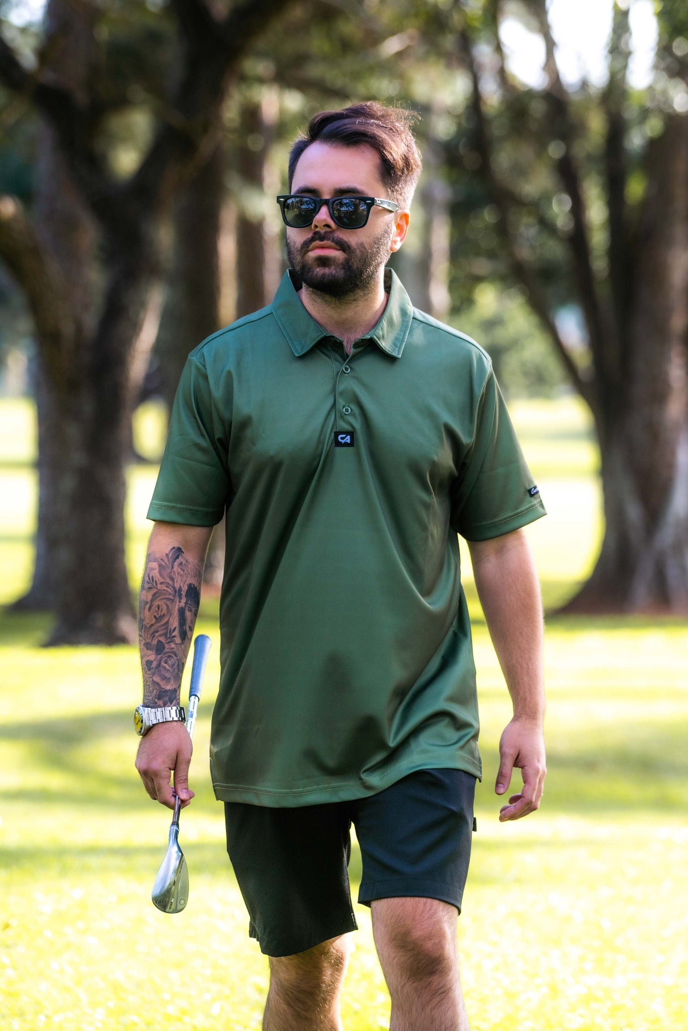 CA Iconic Golf Shirt | Olive Green