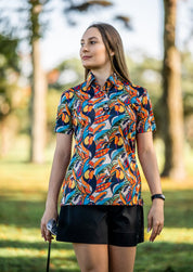CA Ladies Funky Golf Shirt | Sunset Toucans