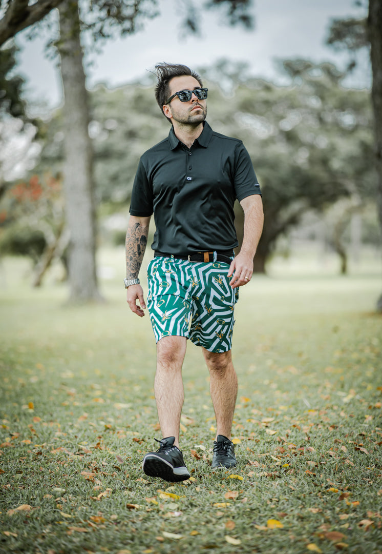 CA Funky Golf Shorts | Supporters White/Green