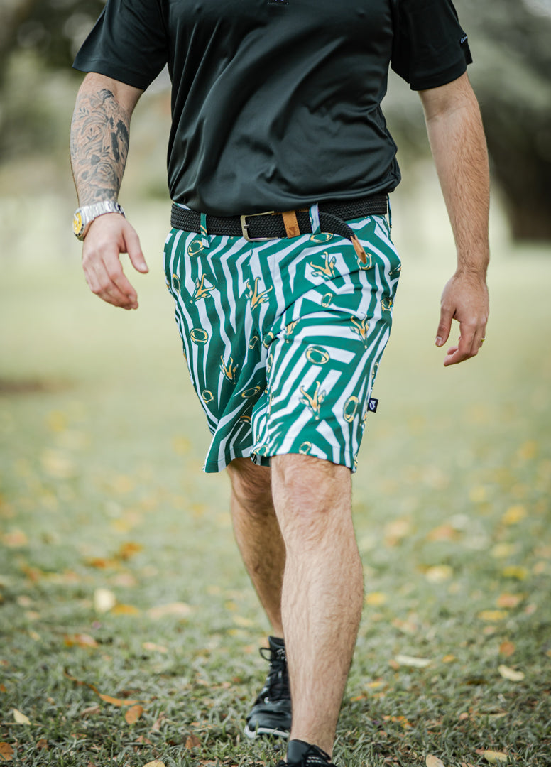 CA Funky Golf Shorts | Supporters White/Green