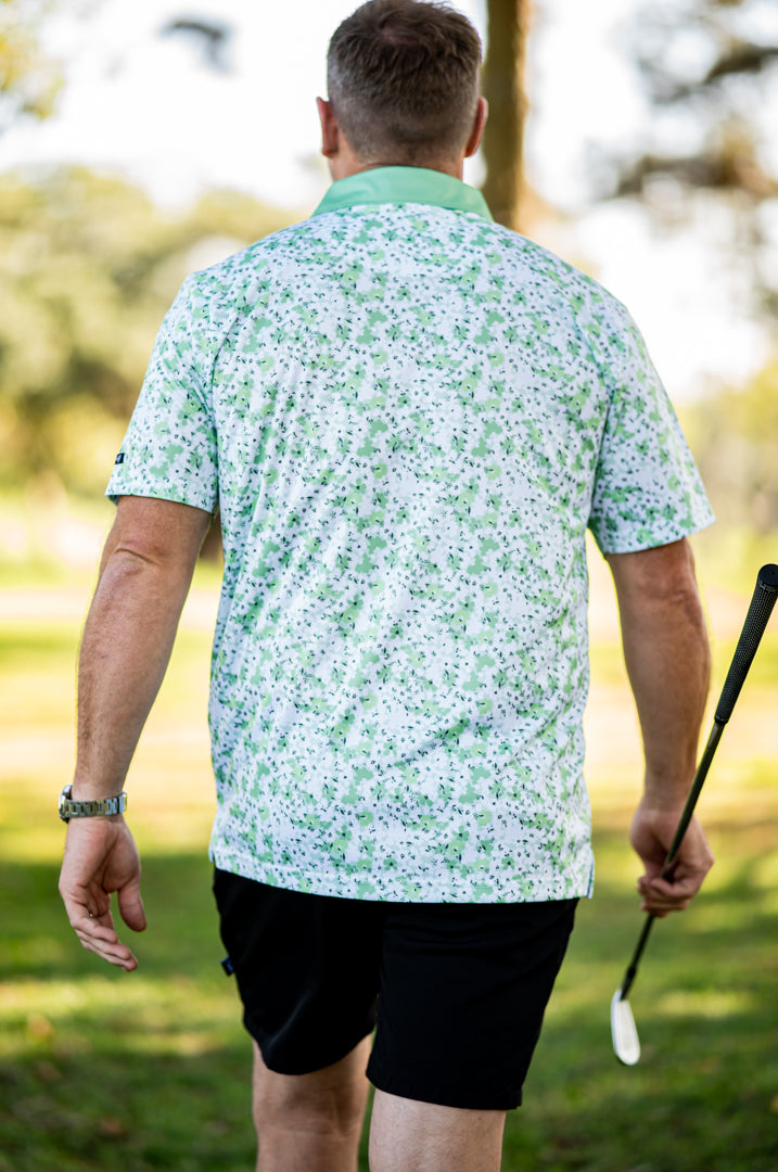 CA Premium Golf Shirt | Green Blossoms