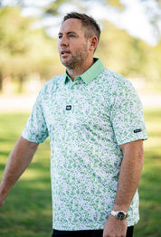 CA Premium Golf Shirt | Green Blossoms