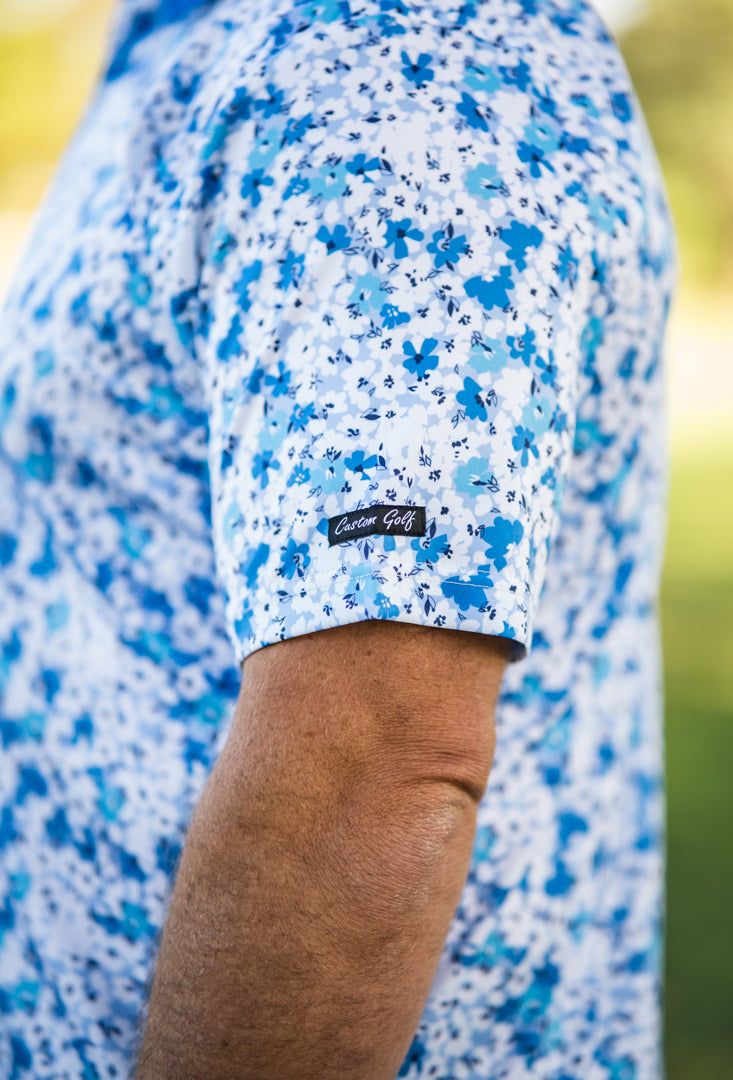 CA Premium Golf Shirt | Blue Blossoms