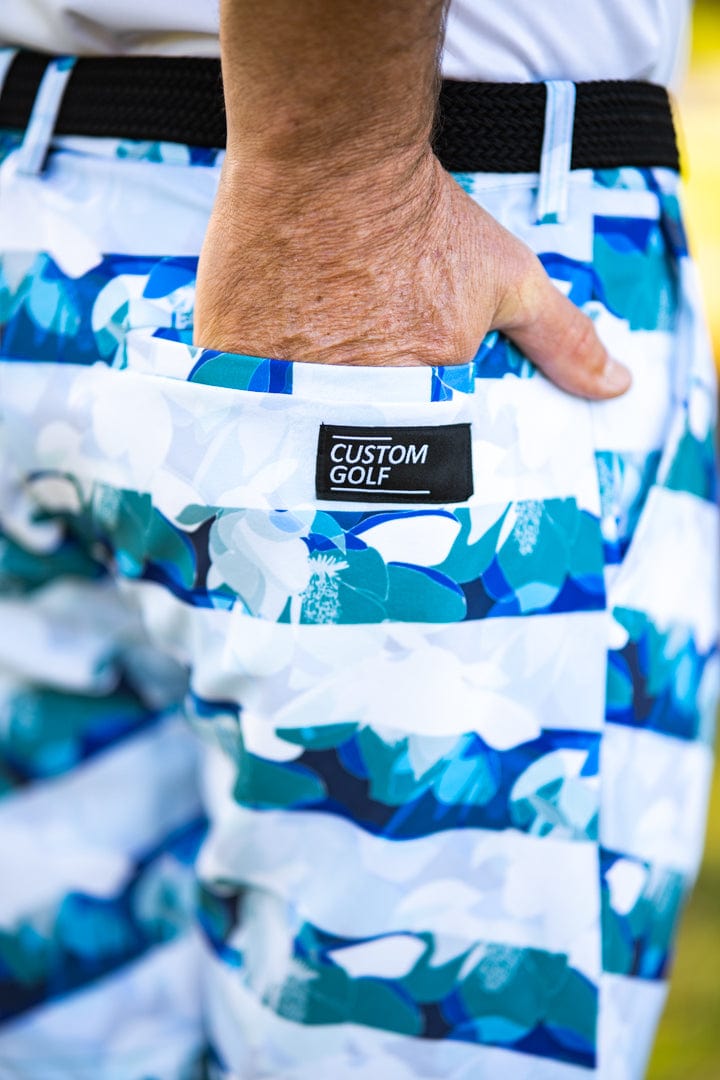 CA Funky Golf Shorts Striped Floral Custom Apparel