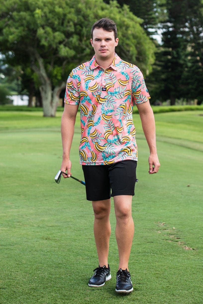 CA Funky Golf Shirt | Coral Bananas