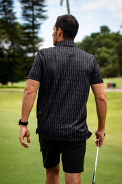 CA Funky Golf Shirt | Black/white F*ck Covid