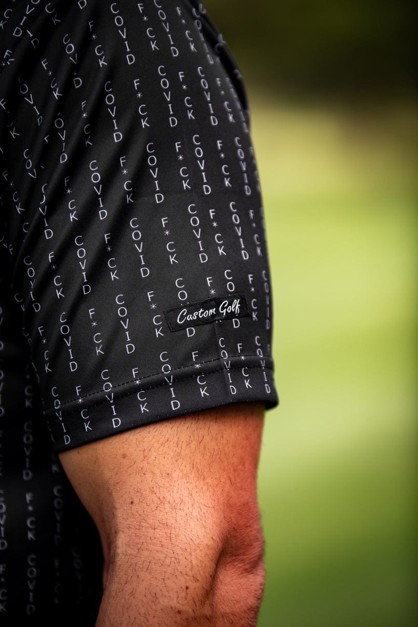 CA Funky Golf Shirt | Black/white F*ck Covid