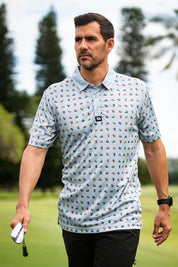 CA Premium Golf Shirt | Light Grey Lets Go Carting