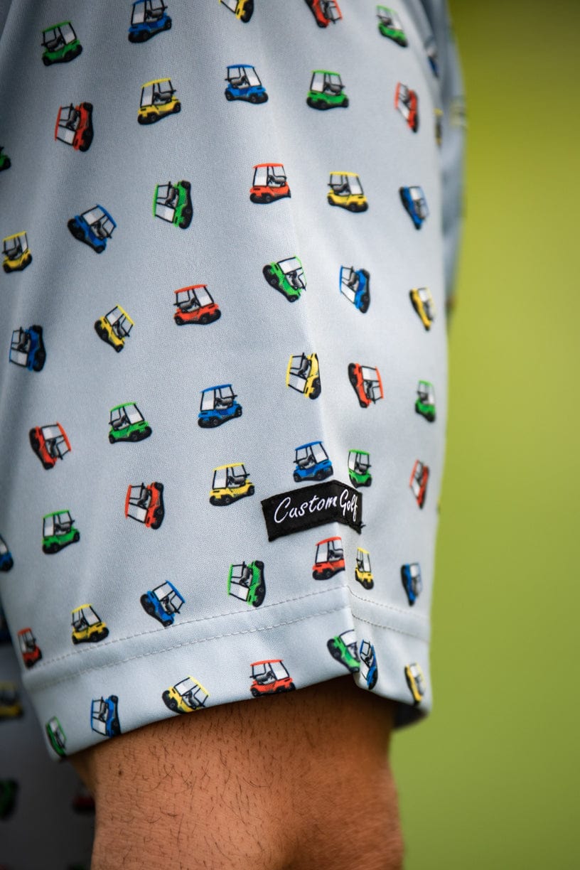 CA Premium Golf Shirt | Light Grey Lets Go Carting