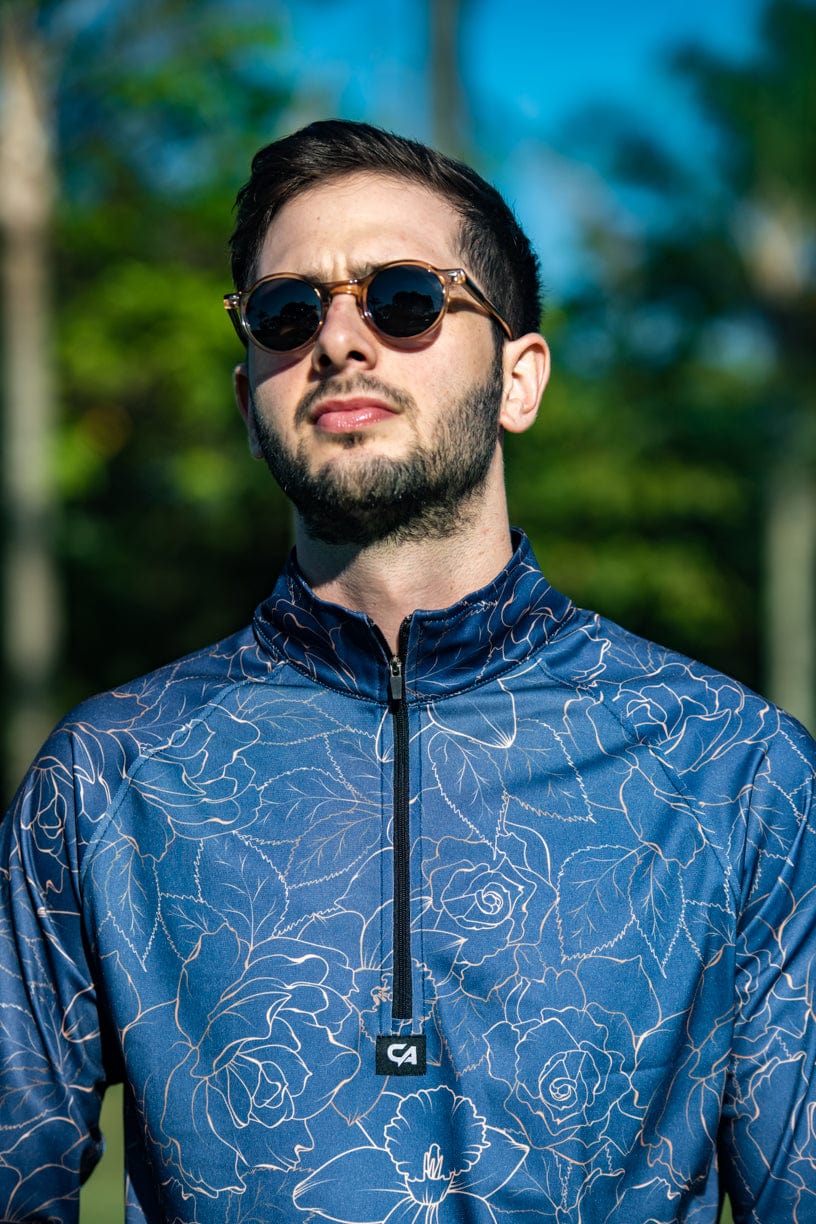 CA Funky Golf Jersey | Navy/Gold Roses