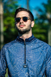 CA Funky Golf Jersey | Navy/Gold Roses
