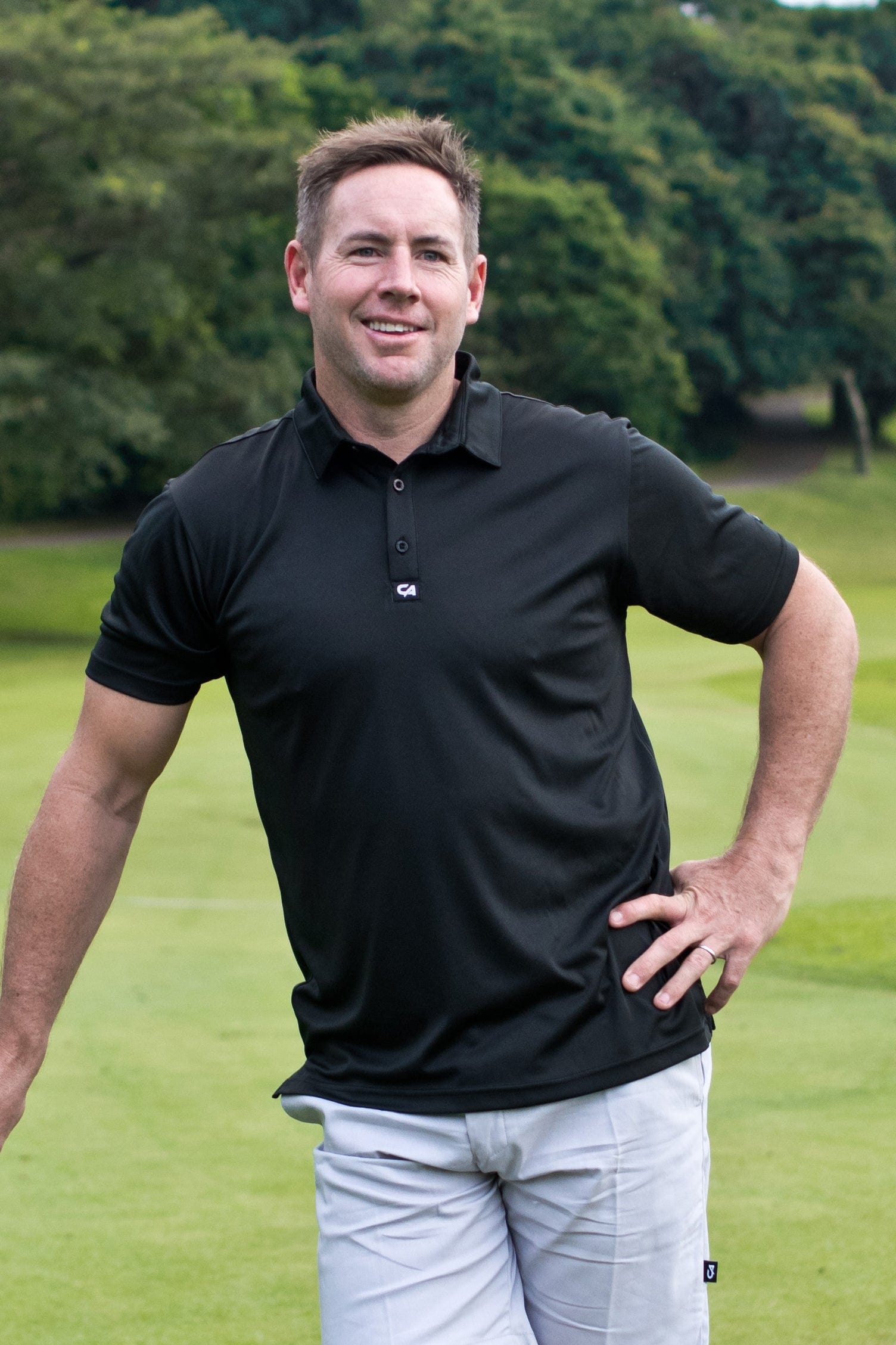 CA Iconic Golf Shirt | Black
