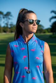 CA Funky Golf Dress | Blue-Dotted Flamingo