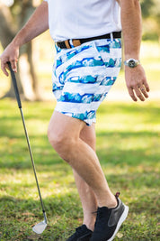 CA Funky Golf Shorts | Striped Floral