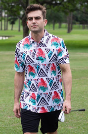 CA Funky Golf Shirt | Geometric Watermelons