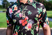 CA Funky Golf Shirt | Black Floral