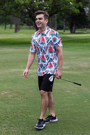 CA Funky Golf Shirt | Geometric Watermelons