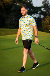 CA Funky Golf Shirt | Lemon Zest