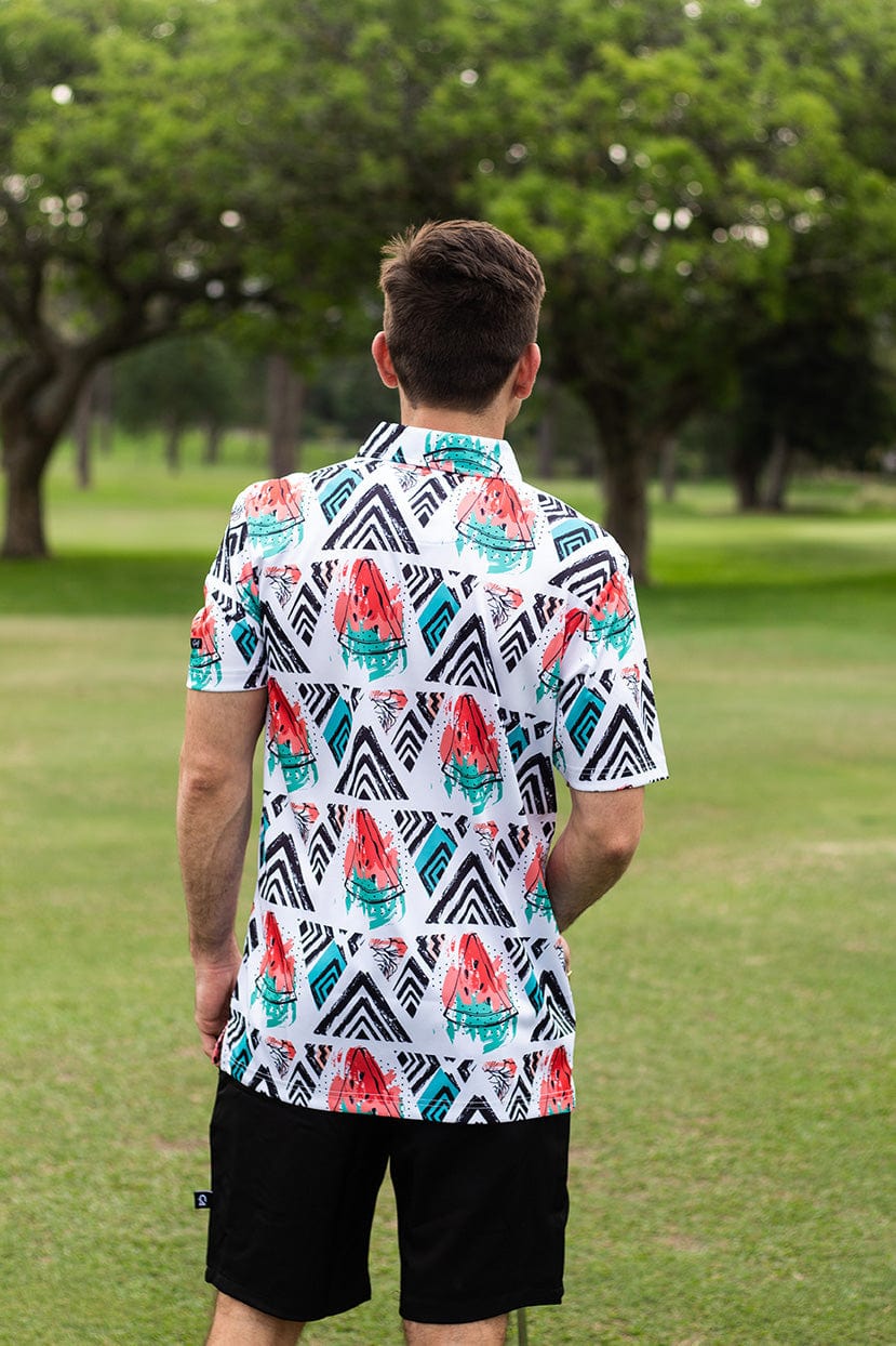CA Funky Golf Shirt | Geometric Watermelons