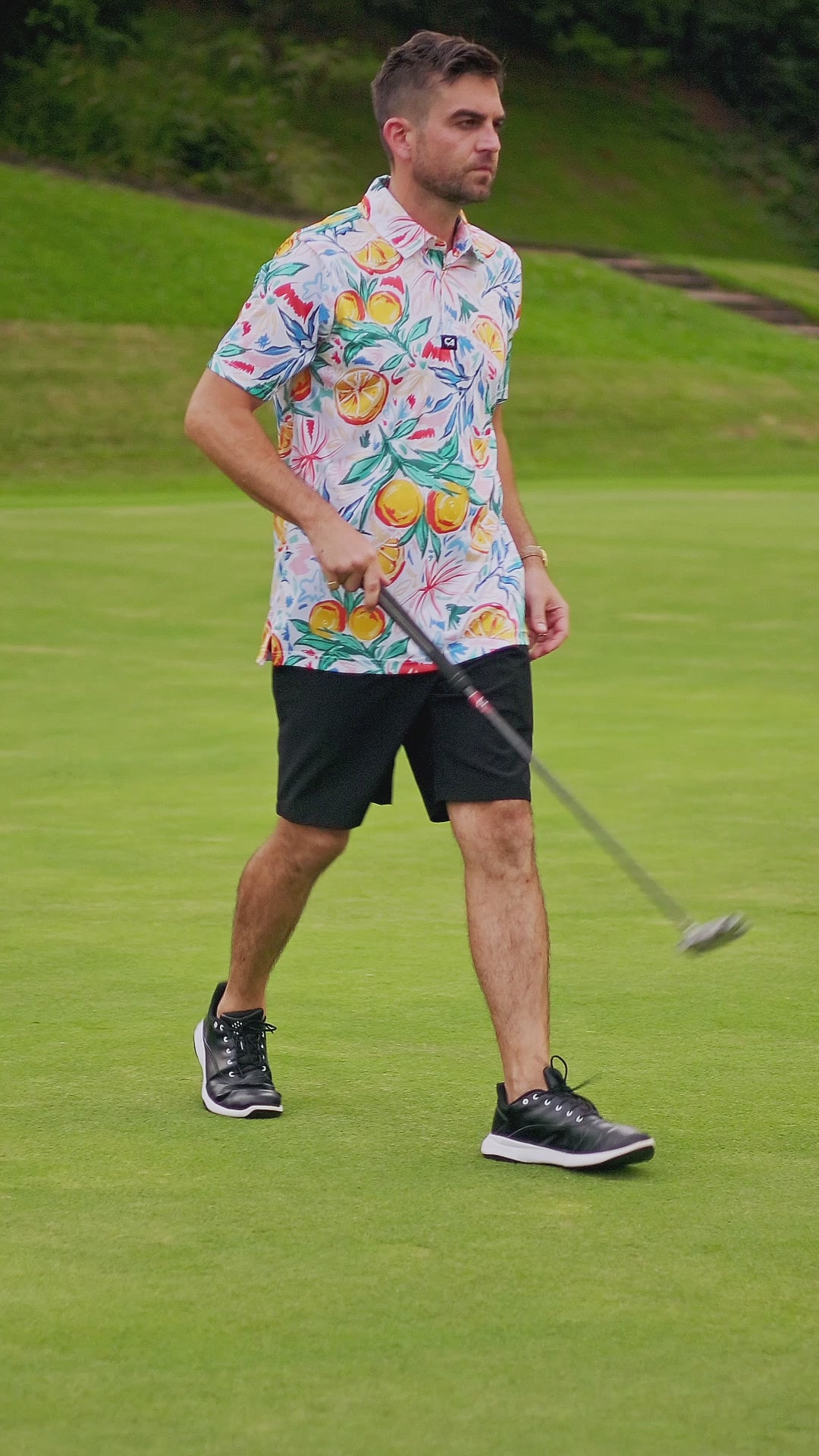 CA Funky Golf Shirt | Abstract Oranges