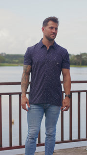CA Mens Button-Up | Navy Clubs