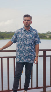 CA Mens Button-Up | Evening Palms